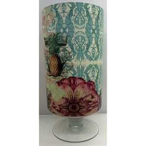 Glass With Flower/Pineapple on Pedestal Apothecary Container/Vase